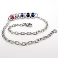 Genderfluid pride anklet - handmade chainmail barrel weave and stainless steel cable chain, LGBTQ+ adjustable ankle jewelry