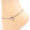 Genderfluid pride anklet - handmade chainmail barrel weave and stainless steel cable chain, LGBTQ+ adjustable ankle jewelry