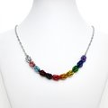 Progress pride necklace, chainmail Sweetpea weave LGBTQ jewelry in rainbow, trans and BIPOC colors, choose your length