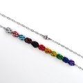 Progress pride necklace, chainmail Sweetpea weave LGBTQ jewelry in rainbow, trans and BIPOC colors, choose your length