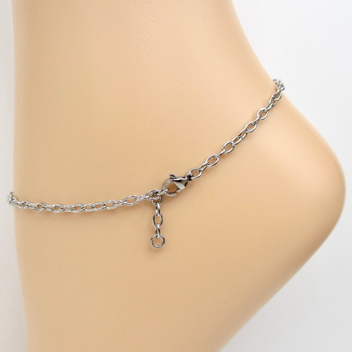Asexual pride anklet, chainmail barrel weave, subtle ace flag jewelry
