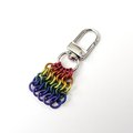 Rainbow Chainmail Mesh Tile Pendant, Gay Pride Flag Bag Charm or Zipper Pull - Handmade LGBTQ Accessory 