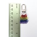 Rainbow Chainmail Mesh Tile Pendant, Gay Pride Flag Bag Charm or Zipper Pull - Handmade LGBTQ Accessory 