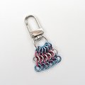 Transgender Pride Mesh Tile Pendant, Handmade Chainmail LGBTQ Flag Bag Charm or Zipper Pull