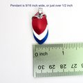 Red, white and blue pendant, American patriotic jewelry, chainmail scales
