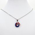 Red, white and blue Love Knot chainmail pendant, USA patriotic jewelry