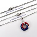Red, white and blue Love Knot chainmail pendant, USA patriotic jewelry