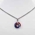 Red, white and blue Love Knot chainmail pendant, USA patriotic jewelry