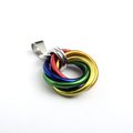 Gay pride pendant necklace, chainmail love knot, rainbow LGBT jewelry