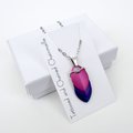 Bi pride pendant necklace, chainmail scale pendant, bisexual jewelry, pink purple blue