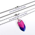 Bi pride pendant necklace, chainmail scale pendant, bisexual jewelry, pink purple blue
