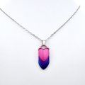 Bi pride pendant necklace, chainmail scale pendant, bisexual jewelry, pink purple blue