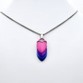 Bi pride pendant necklace, chainmail scale pendant, bisexual jewelry, pink purple blue