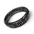 Pansexual pride bracelet, pan pride jewelry, chainmail stretchy bracelet in pink, yellow and blue