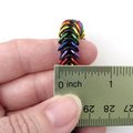 Rainbow chainmail bracelet, gay pride jewelry, chainmail box chain, stretch bracelet