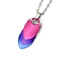 Bi pride pendant necklace, chainmail scale pendant, bisexual jewelry, pink purple blue