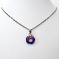 Bi pride pendant necklace, chainmail love knot, bisexual pride jewelry