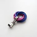 Bi pride pendant necklace, chainmail love knot, bisexual pride jewelry