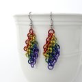Rainbow European 4 in 1 chainmail earrings, gay pride jewelry, rainbow jewelry, LGBT jewelry