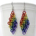 Rainbow European 4 in 1 chainmail earrings, gay pride jewelry, rainbow jewelry, LGBT jewelry
