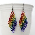Rainbow European 4 in 1 chainmail earrings, gay pride jewelry, rainbow jewelry, LGBT jewelry