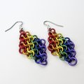 Rainbow European 4 in 1 chainmail earrings, gay pride jewelry, rainbow jewelry, LGBT jewelry