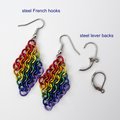 Rainbow European 4 in 1 chainmail earrings, gay pride jewelry, rainbow jewelry, LGBT jewelry