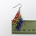 Rainbow European 4 in 1 chainmail earrings, gay pride jewelry, rainbow jewelry, LGBT jewelry