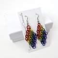 Rainbow European 4 in 1 chainmail earrings, gay pride jewelry, rainbow jewelry, LGBT jewelry