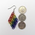 Rainbow European 4 in 1 chainmail earrings, gay pride jewelry, rainbow jewelry, LGBT jewelry