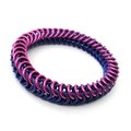 Bi pride chainmaille bracelet, stretchy box chain, bisexual jewelry; pink, purple, and blue