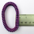 Bi pride chainmaille bracelet, stretchy box chain, bisexual jewelry; pink, purple, and blue