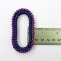 Bi pride chainmaille bracelet, stretchy box chain, bisexual jewelry; pink, purple, and blue