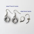 Classic silver aluminum earrings, chainmail love knot - everyday wear, lightweight and non-tarnish