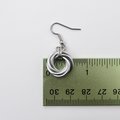 Classic silver aluminum earrings, chainmail love knot - everyday wear, lightweight and non-tarnish
