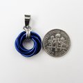 Blue Love Knot chainmail pendant necklace