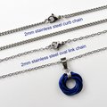 Blue Love Knot chainmail pendant necklace