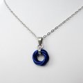Blue Love Knot chainmail pendant necklace