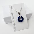 Blue Love Knot chainmail pendant necklace