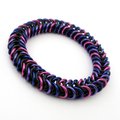 Bi pride bracelet, stretchy chainmaille box chain, bisexual jewelry, pink purple blue