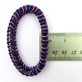 Bi pride bracelet, stretchy chainmaille box chain, bisexual jewelry, pink purple blue