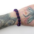 Bi pride bracelet, stretchy chainmaille box chain, bisexual jewelry, pink purple blue