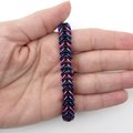 Bi pride bracelet, stretchy chainmaille box chain, bisexual jewelry, pink purple blue