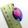 Bisexual pride jewelry, chainmail scale pendant, pink purple blue
