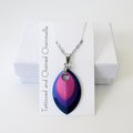 Bisexual pride jewelry, chainmail scale pendant, pink purple blue