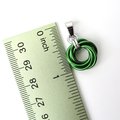 Shamrock green love knot chainmail pendant, small, simple minimalist jewelry for her