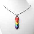 Gay pride pendant, rainbow chainmail scale jewelry, LGBTQ necklace