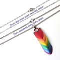 Gay pride pendant, rainbow chainmail scale jewelry, LGBTQ necklace