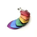 Gay pride pendant, rainbow chainmail scale jewelry, LGBTQ necklace