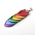 Gay pride pendant, rainbow chainmail scale jewelry, LGBTQ necklace